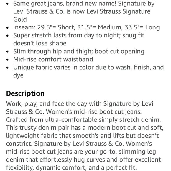 31x30 NWT Levi Strauss Signature Gold Mid-Rise Modern Bootcut in Color Cape Town - Picture 2 of 11